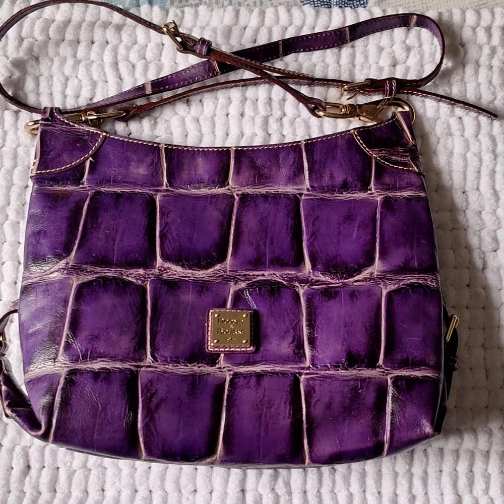 Dooney & Bourke Purple Croc-Embossed Bag